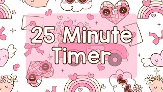 25 Minute Timer - Pink Retro Groovy Valentine's Day Themed Timer - Calm Ending Chime - No Music