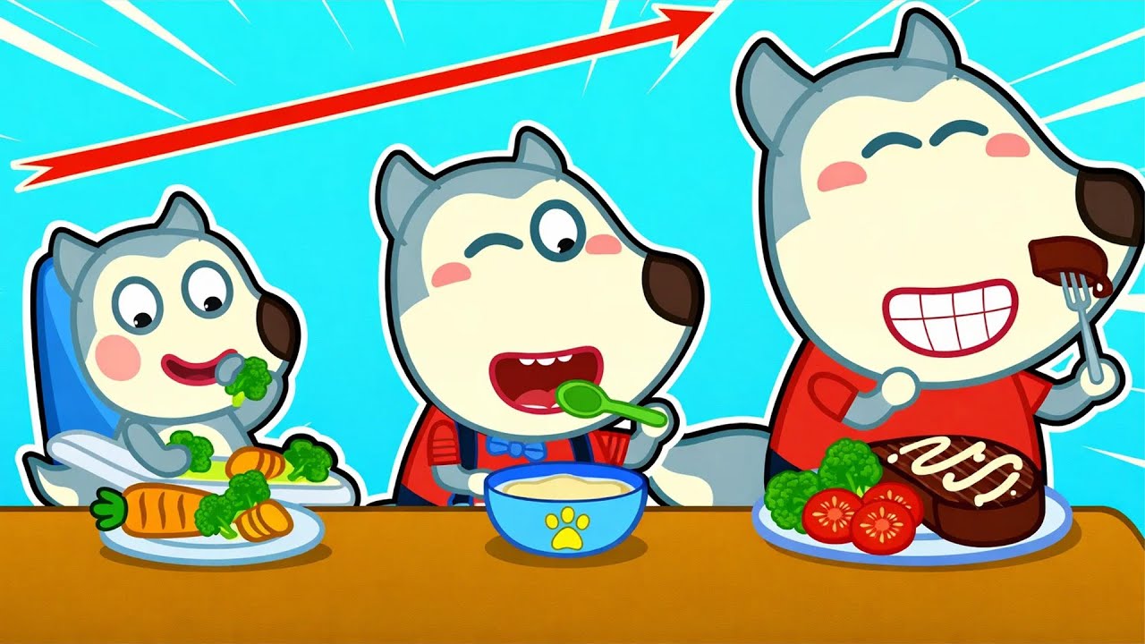 Como é que o Wolfoo cresceu?🤔Refeições nutritivas para crianças |  Wolfoo em português