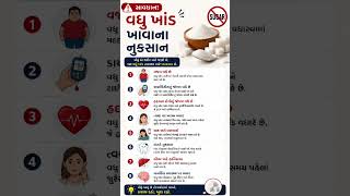 ⚠️ વધુ ખાંડ ખાવાના 8 મોટા નુકસાન | Sugar Side Effects Gujarati #Shorts