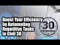 Boost your efficiency by automating repetitive tasks in civil 3d