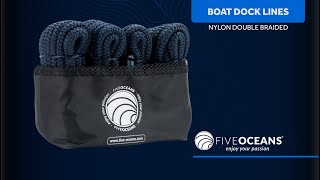 Boat Dock Lines Blue Premium Double Braid Nylon By: Five Oceans