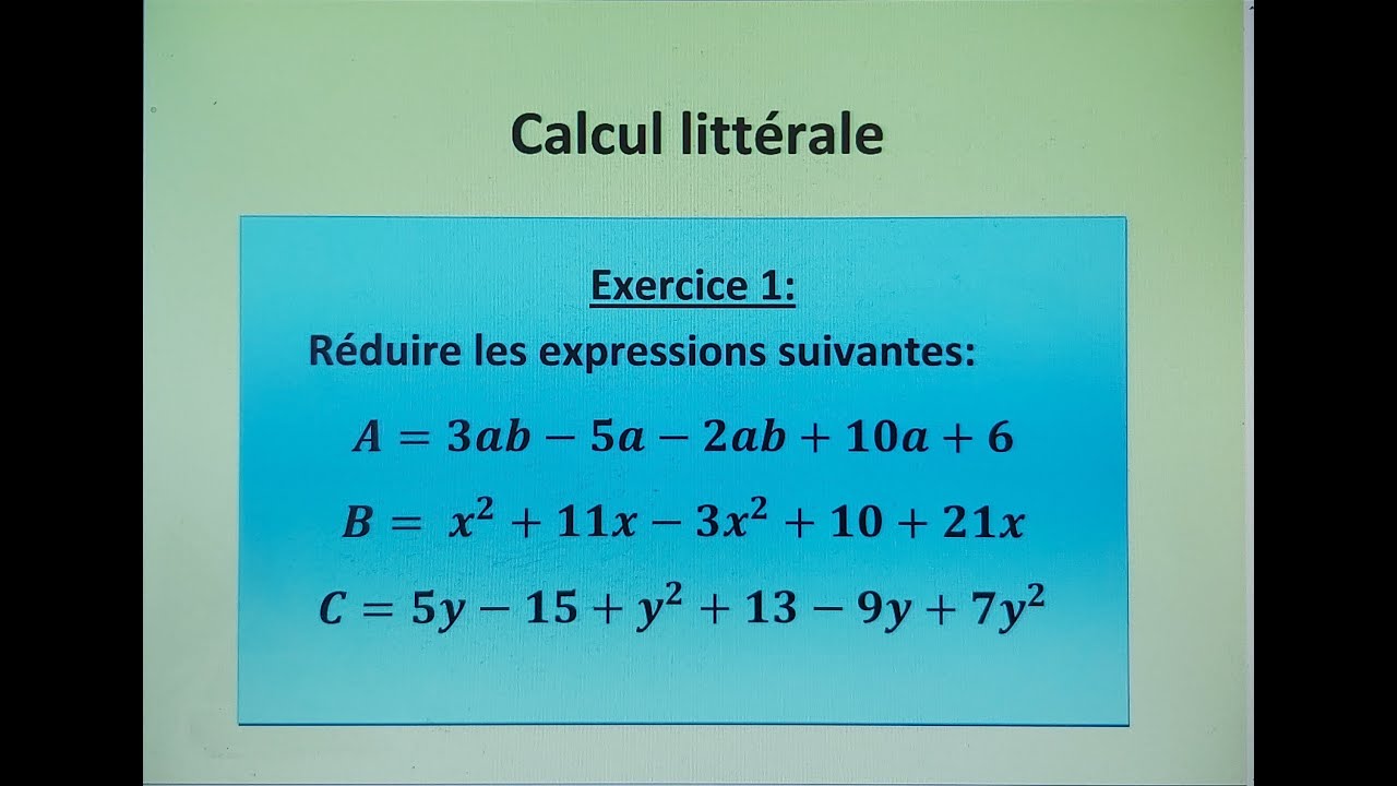 Expliquer comment réduire facilement une expression littérale - YouTube
