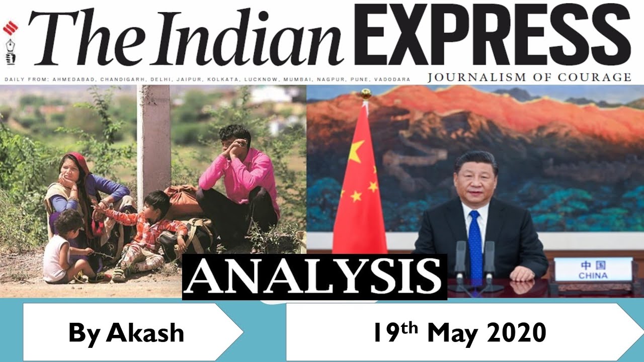 19 May 2020 The Indian Express Newspaper Analysis UPSC 