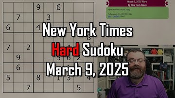 NYT Hard Sudoku Walkthrough | March 9, 2025