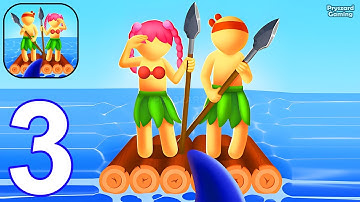 Raft Survivors - Gameplay Walkthrough Part 3 Stickman Raft Survival Ocean Nomad Craft Raft (Android)