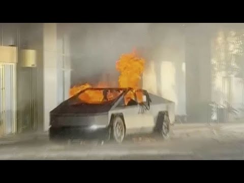 See images of the Tesla exploding outside the Trump Hotel in Las Vegas ...