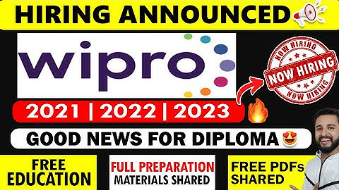 😍WIPRO BULK HIRING ANNOUNCED | DIPLOMA🔥 | 2021 | 2022 | 2023 | NO CODING REQUIRED✅