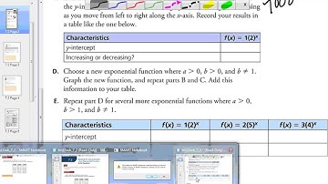 7.2 Relating the Characteristics of an Exponential Function to Its Equation