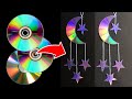 DIY Waste CD Crafts | MOON and STAR Waste CD | C D Wall Hanging Easy | Part-2 | Hand Craft