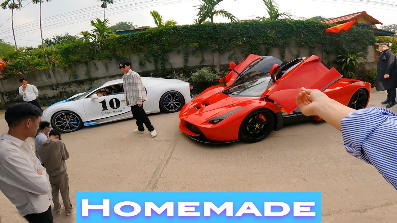 Ferrari and Homemade Bugatti Meet In The Streets