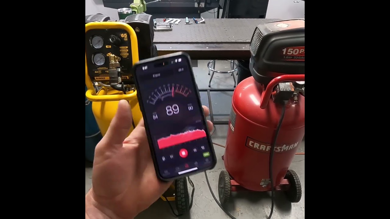 Dewalt DXCMSAC260 26 gallon air compressor sound check