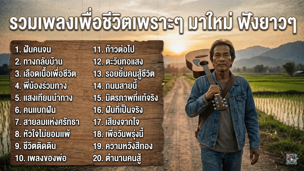 มาใหม่ รวมเพลงเพื่อชีวิต เปิดฟังตอนทำงาน ฟังยาวๆ ไม่มีสะดุด