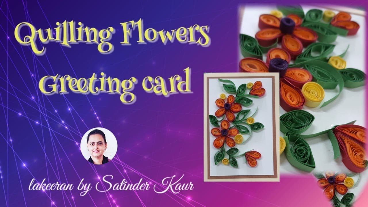Paper Quilling Flowers/How to make Paper quilling card without tools