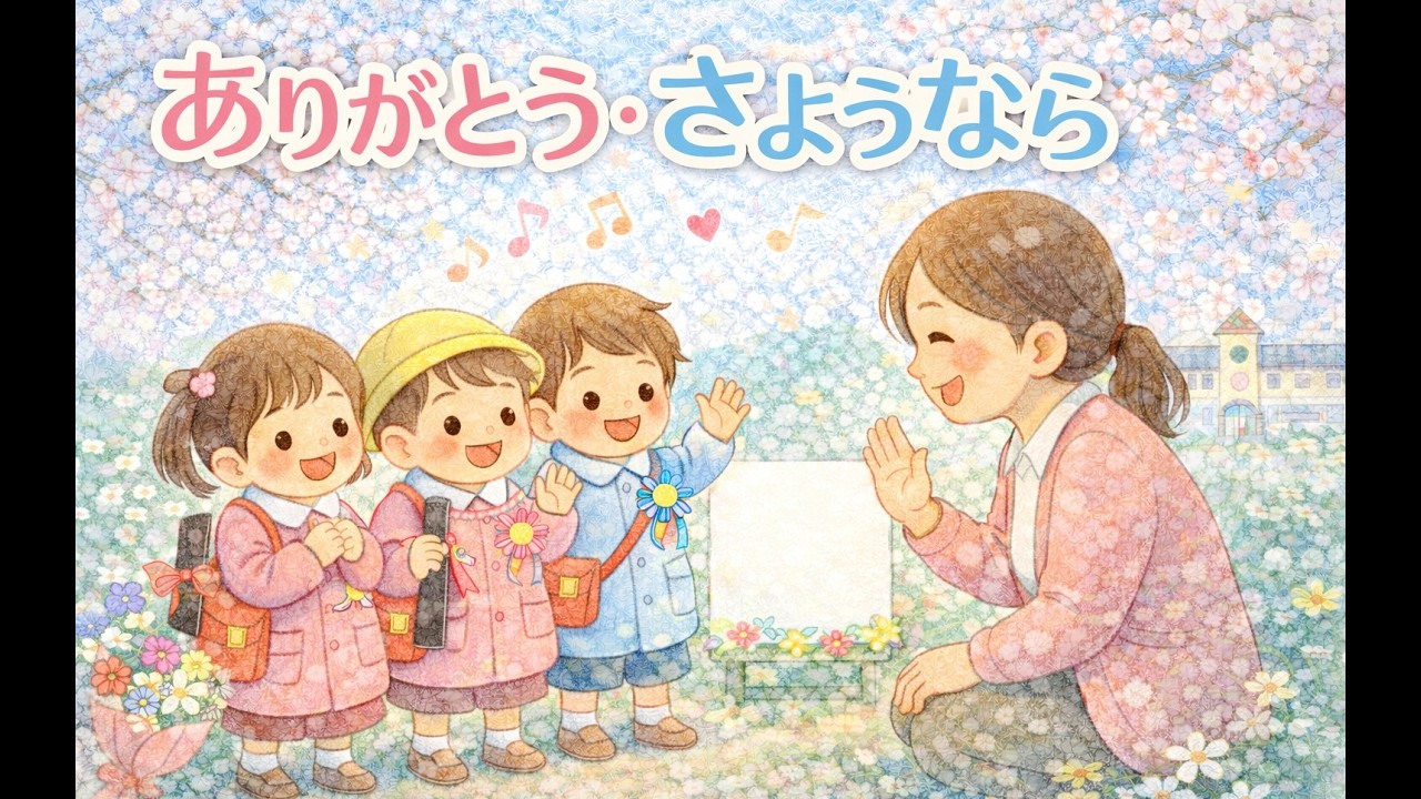 「ありがとう・さようなら 」三部合唱風　Vo.きりたんお姉さん, ナクモ, めろう　【みんなで歌おうCh】 #子ども　#保育士 厳選　#童謡