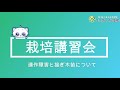 栽培講習会：種まきの仕方や苗の選び方 連作障害について解説しています