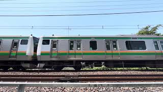 【響くスペノ削正音】E233系3000番台コツE-52編成＋ヤマU630編成　東北本線下り列車減速通過