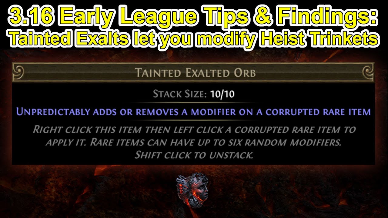 Heisters Tainted Exalts CAN Be Used On Thieves' Trinkets Path Of