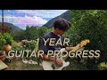 1 year guitar progress self taught  comfortably numb solo cover