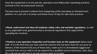 Licence to Operate EWP | Safety Tips | Construction Site