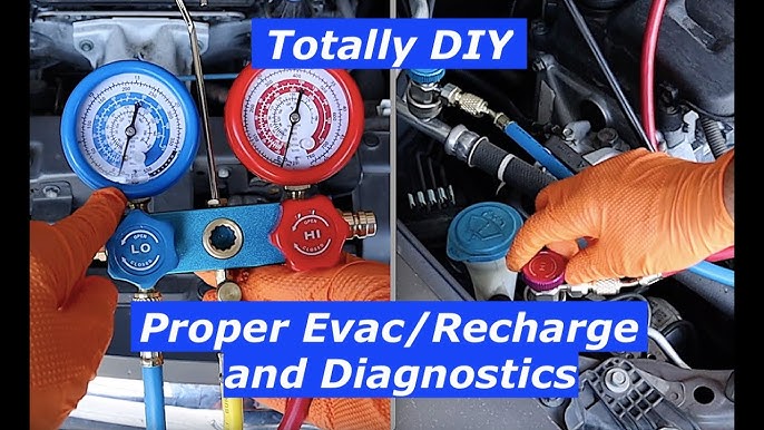 R1234YF U-Charge Hose with Gauge Set, 1234yf Recharge Kit with 1/2 LH Can  Opener Tap, R1234YF Low Side Quick Coupler Car AC Charging Pipe