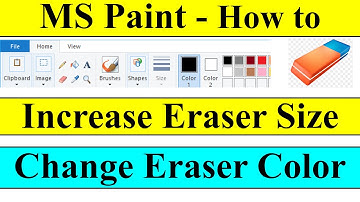MS Paint. How to Increase Eraser Size & Change Eraser Color.