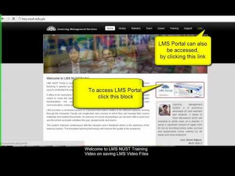 LMS NUST Training Video on Saving LMS Video File
