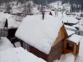 очистка крыши от снега в сибири