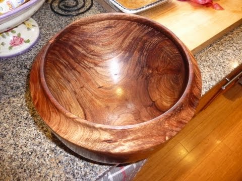 Wood Turning With Naked Turner 10 inch Pecan Salad Bowl