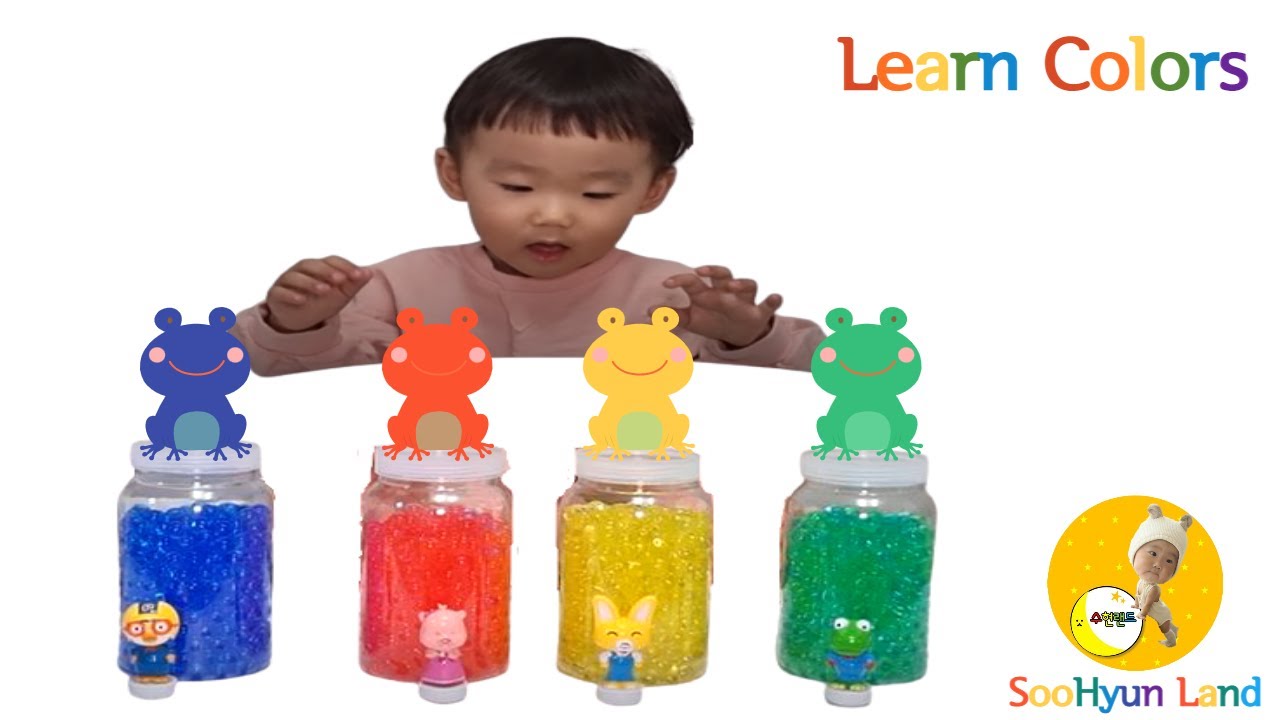 Learn colors with color ball I frog eggs I 컬러볼로 색깔 놀이해요 I 개구리알 - YouTube