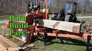 BARN BUILD PART 7 - Wood-Mizer Sawmill Shed - Cutting Beams for Headers and Mortise for Tenons