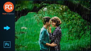How to add rain effect in photoshop || couple photo editing || Photoshop Tutorial screenshot 2
