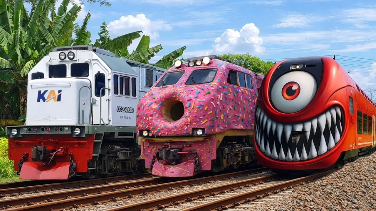 Game Tebak Gambar Kereta Api Panjang: Donat Train, Fire Train, Dragon Train, Police Train, CC201? 