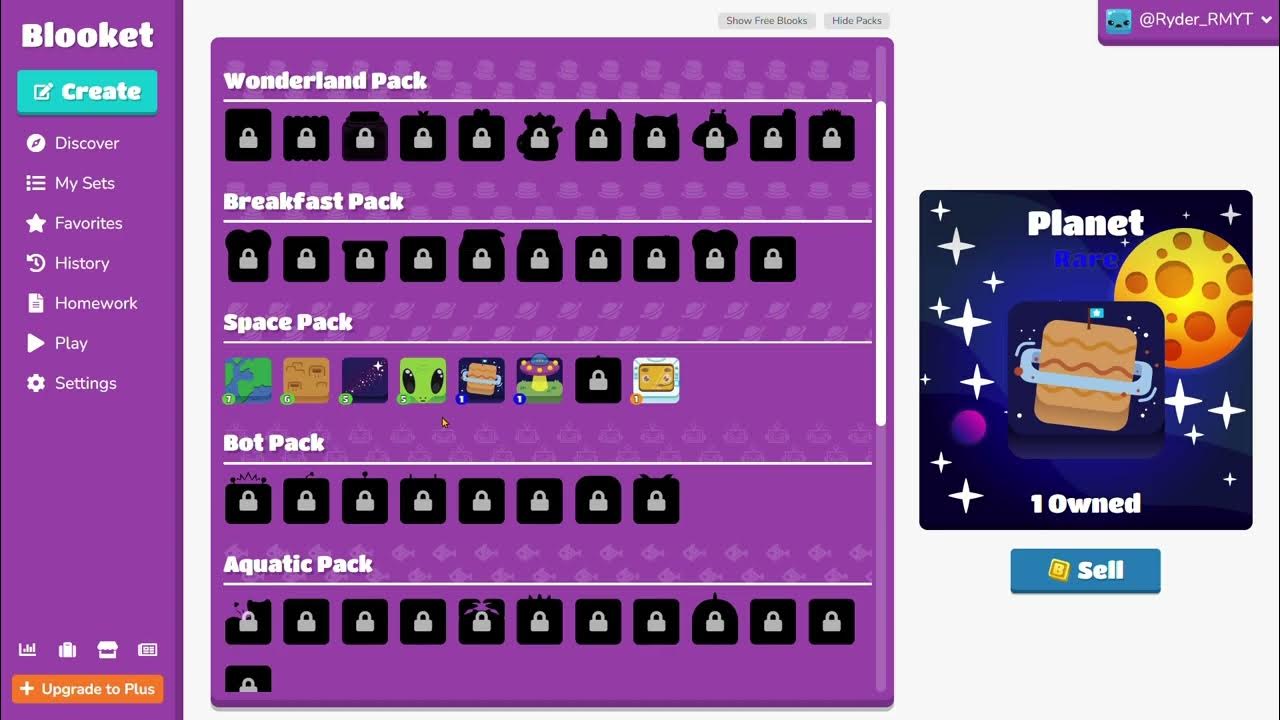 I completed the space pack on blooket in one video youtube