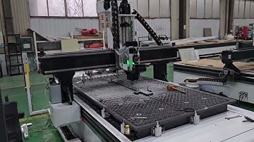 MISHI 1325 ATC CNC Router with rotary axis for 25mm metal part cutting and milling, nice cutting