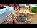 Miniature Dollhouse Dinning Table Furniture Set Unboxing | Miniature Kitchen Set |  wood Table Set