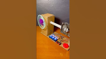 1 Science project item made with Cardboard DC motor Cooling Fan white LED #shorts
