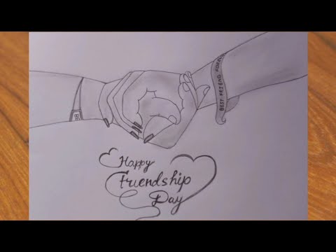 Happy Friendship Day Friendship Day Drawing Girl Boy Easy Pencil Sketch Of Friendship Day Youtube