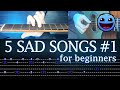 5 Sad Songs for beginners in Fingerstyle | Guitar Tutorial [TABS]