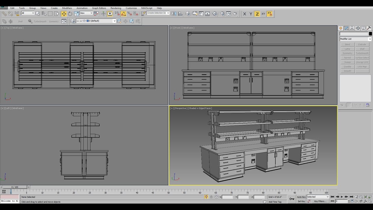 How To Modeling A Lab Table In 3ds Max For Beginner - YouTube