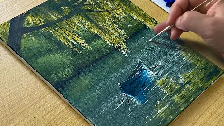 Relaxing Lake Painting Tutorial - Easy Acrylic Art for Beginners thumbnail
