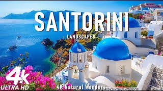 Santorini 4K - Breathtaking Sunsets and Whitewashed Beauty - Beautiful Piano Music