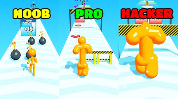 Tall Man Run Gameplay - NOOB vs PRO vs HACKER (iOS/Android)