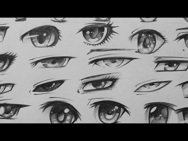 How to draw Anime eyes - 4 different styles [Voice-over Tutorial] 