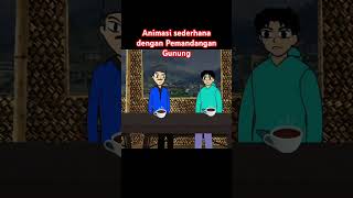 Animasi sederhana dengan pemandangan gunung #animasi #shorts
