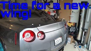 New Carbon Fiber wing install. Nissan GTR