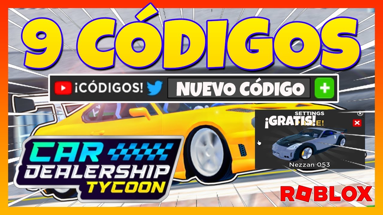 12) 10 NOVOS CÓDIGOS DOS JOGOS CAR DEALERSHIP TYCOON E DEALERSHIP SIMULATOR  NO ROBLOX!!!!! 