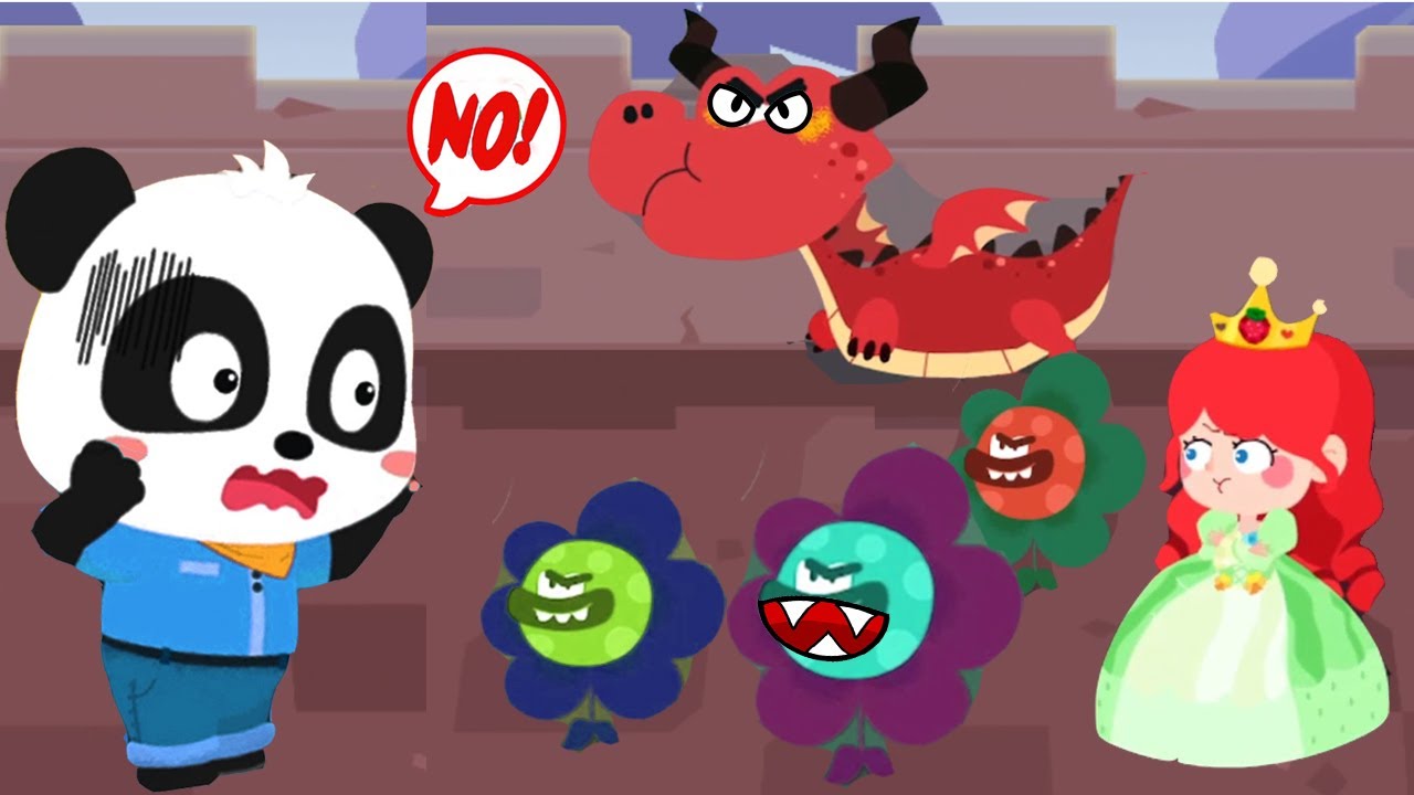 Baby Panda Princess Rescue Mission - Help Kiki and Save Princess from Evil Dinosaur - Babybus Games