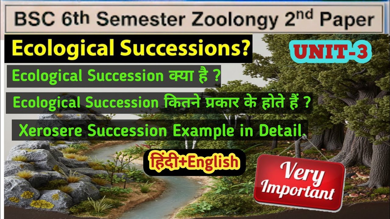 BSc 6th Semester Zoology 2nd Paper//Ecological Succession//Ecological Succession with One Example