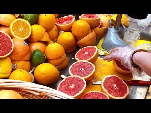 시럽 No! 100%과일 착즙원액&생과일주스 | 광장시장 | Fresh Fruit Juice | GwangJang Market in Seoul | Korean street food