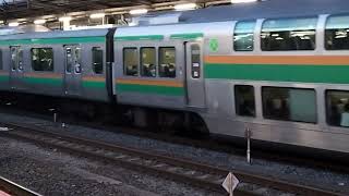 E231系1000番台・E233系3000番台ヤマU508編成+コツE-57編成大宮駅発車